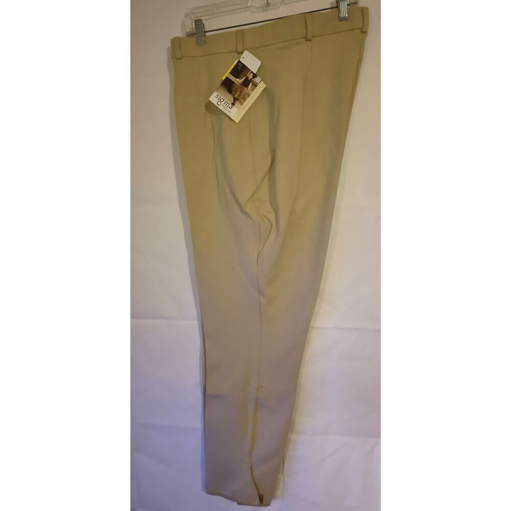 SIGMA JPC NWT Womens Sz 42 Long Light Tan Knee Patch Front Zip Riding Breeches
